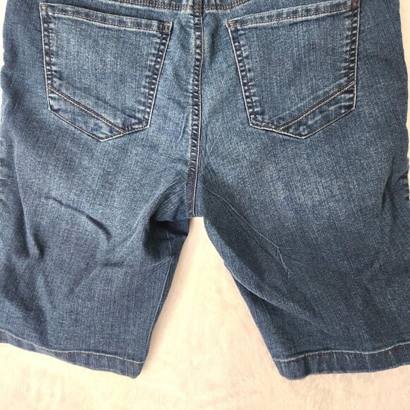 Y2K Nine West Denim Bermuda Shorts Size 6 Dark Wash Blue Preppy Jorts Lucie - Picture 6 of 8